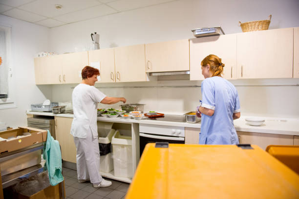 Kitchen staff preparing food