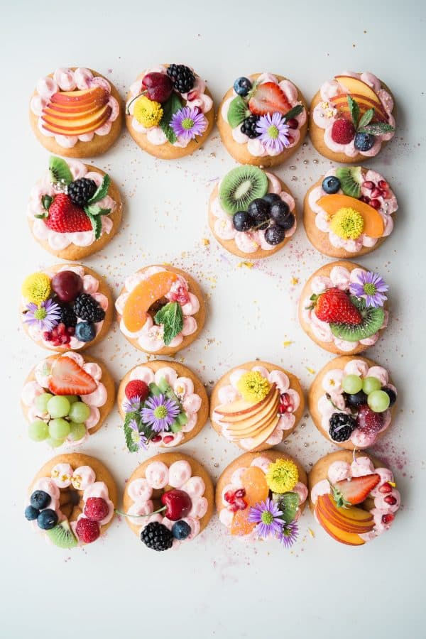 decorated crackers with fruit