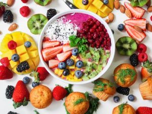 Bowl of fruit and veggies